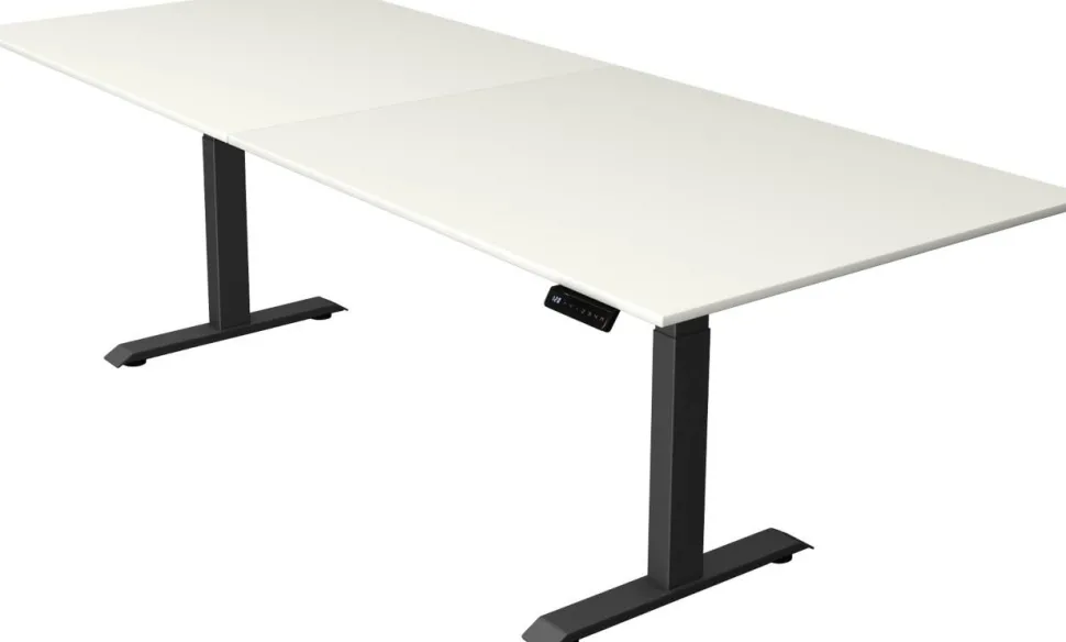 Kerkmann Move4 Elektrisch hoogteverstelbaar Zit-sta-bureau Wit T-voet 2500 (B) x 1.000 (D) x 1290 (H) mm Hout, Metaal