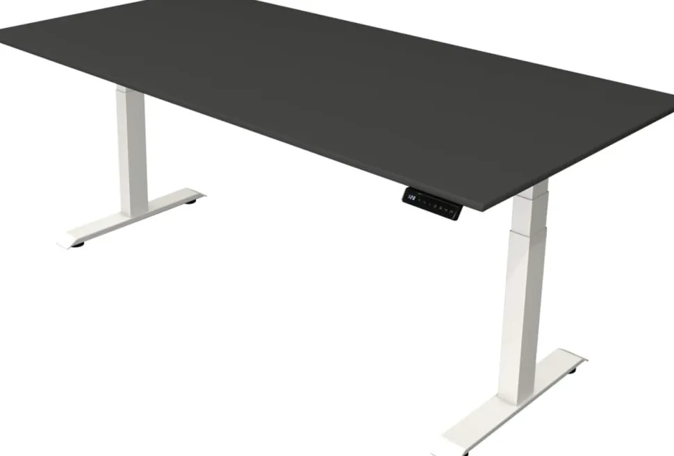 Kerkmann Move4 Elektrisch hoogteverstelbaar Zit-sta-bureau Antraciet T-voet 2000 (B) x 1.000 (D) x 1290 (H) mm Hout, Metaal