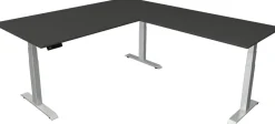 Kerkmann Move4 Elektrisch hoogteverstelbaar Zit-sta-bureau Antraciet T-voet 2000 (B) x 2.200 (D) x 1290 (H) mm Hout, Metaal