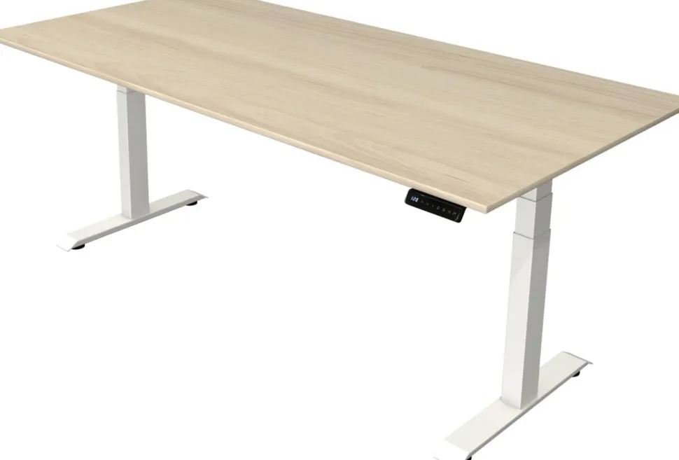 Kerkmann Move4 Elektrisch hoogteverstelbaar Zit-sta-bureau Esdoorn T-voet 2000 (B) x 1.000 (D) x 1290 (H) mm Hout, Metaal