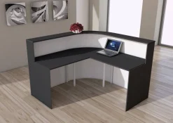 Kerkmann Receptietafel 21385110 Antraciet, wit 1.800 x 950 x 1.100 mm