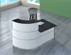 Kerkmann Receptietafel 21385110 Antraciet, wit 1.800 x 950 x 1.100 mm