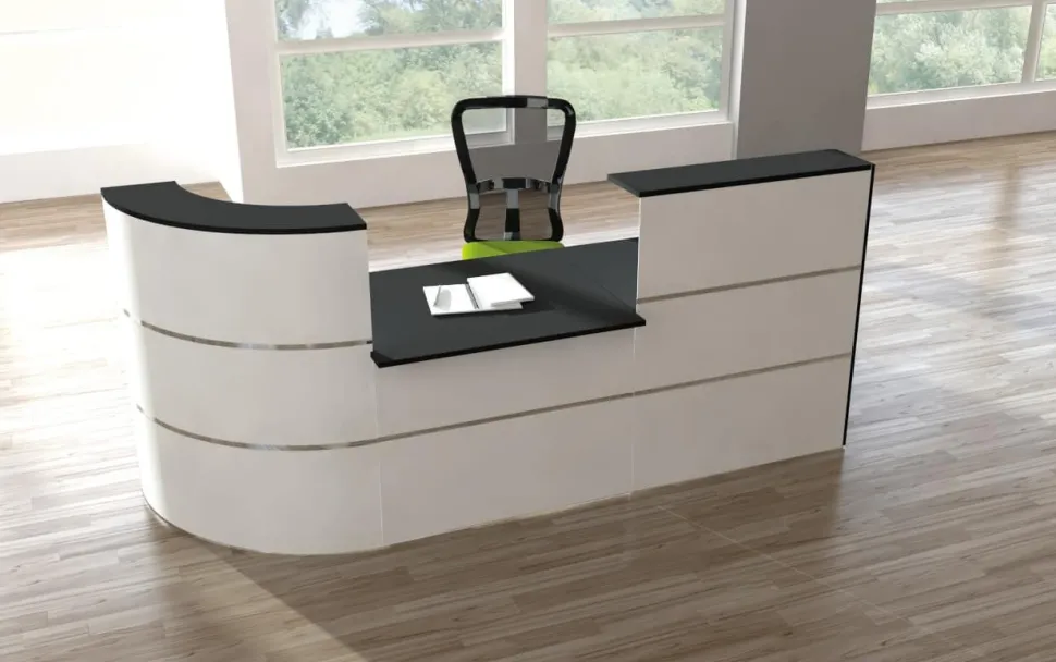 Kerkmann Receptietafel Antraciet, wit 2.800 x 950 x 1.100 mm