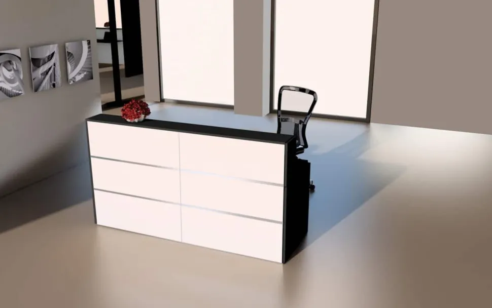 Kerkmann Receptietafel Antraciet, wit 2.000 x 800 x 1.100 mm