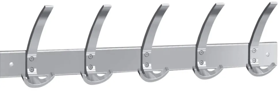 Kerkmann Wandkapstok 5 Haakjes Aluminium