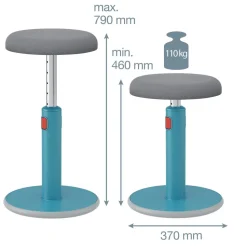 Leitz Ergo Cosy Actieve zit-sta-kruk 6518 In hoogte verstelbaar 46 - 79 cm Tot 110 kg Blauw