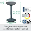 Leitz Ergo Wiebel stakruk 6545 met verstelbare comfortzitting 57 - 82 cm tot 110 kg donkergrijs