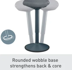 Leitz Ergo Wiebel stakruk 6545 met verstelbare comfortzitting 57 - 82 cm tot 110 kg donkergrijs