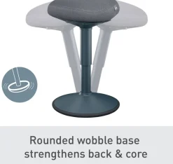 Leitz Ergo Wiebel zitkruk 6544 met verstelbare comfortzitting 47 - 64 cm tot 110 kg donkergrijs