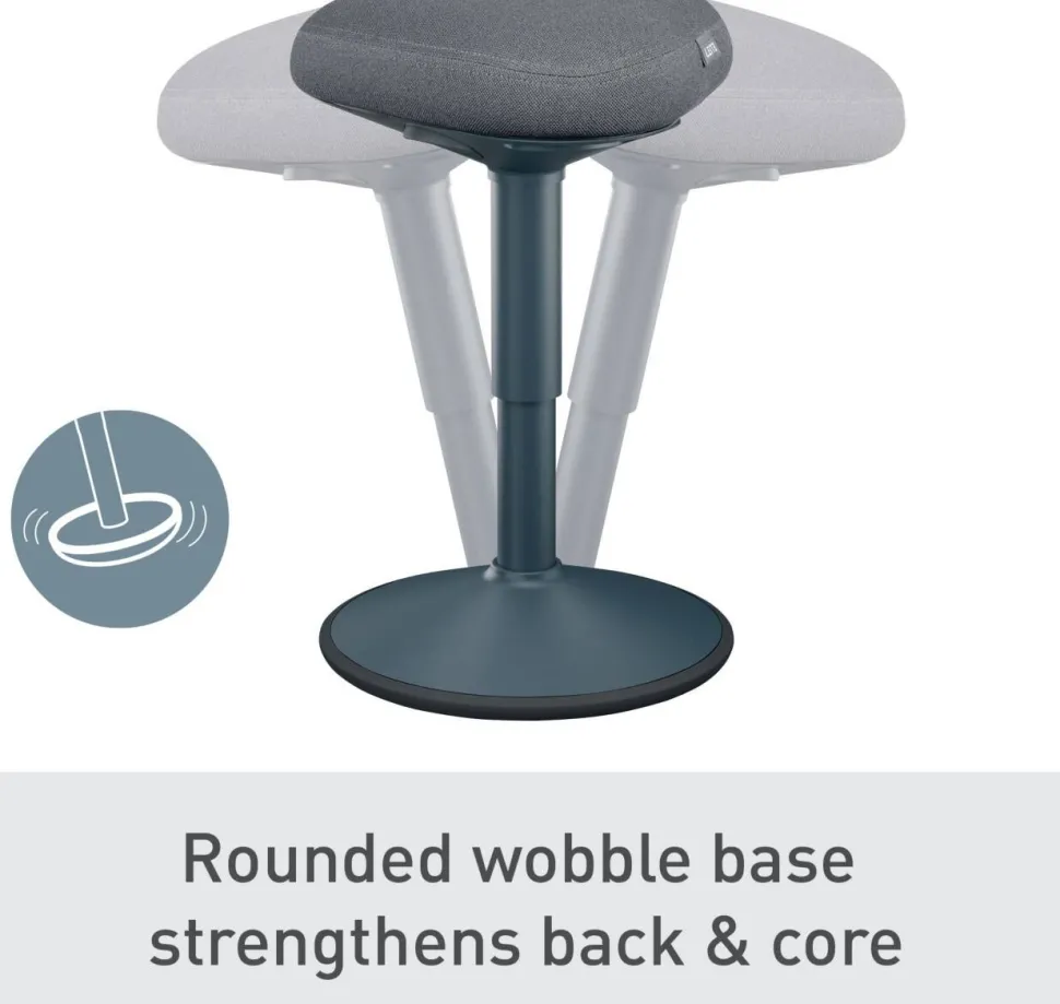 Leitz Ergo Wiebel zitkruk 6544 met verstelbare comfortzitting 47 - 64 cm tot 110 kg donkergrijs
