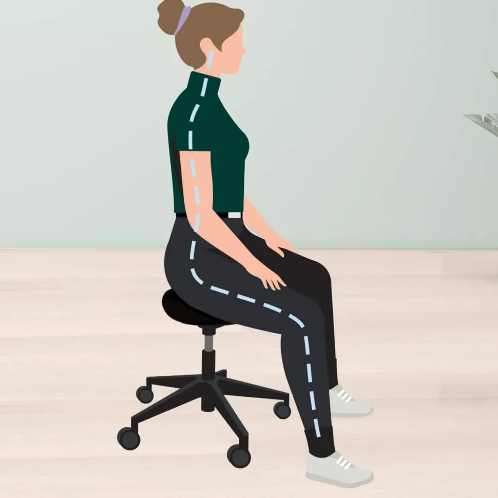 Leitz Ergo Zitkruk 6578 Ergonomische met Wieltjes en Comfortzitting verstelbare, Zwart
