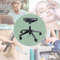 Leitz Ergo Zitkruk 6578 Ergonomische met Wieltjes en Comfortzitting verstelbare, Zwart