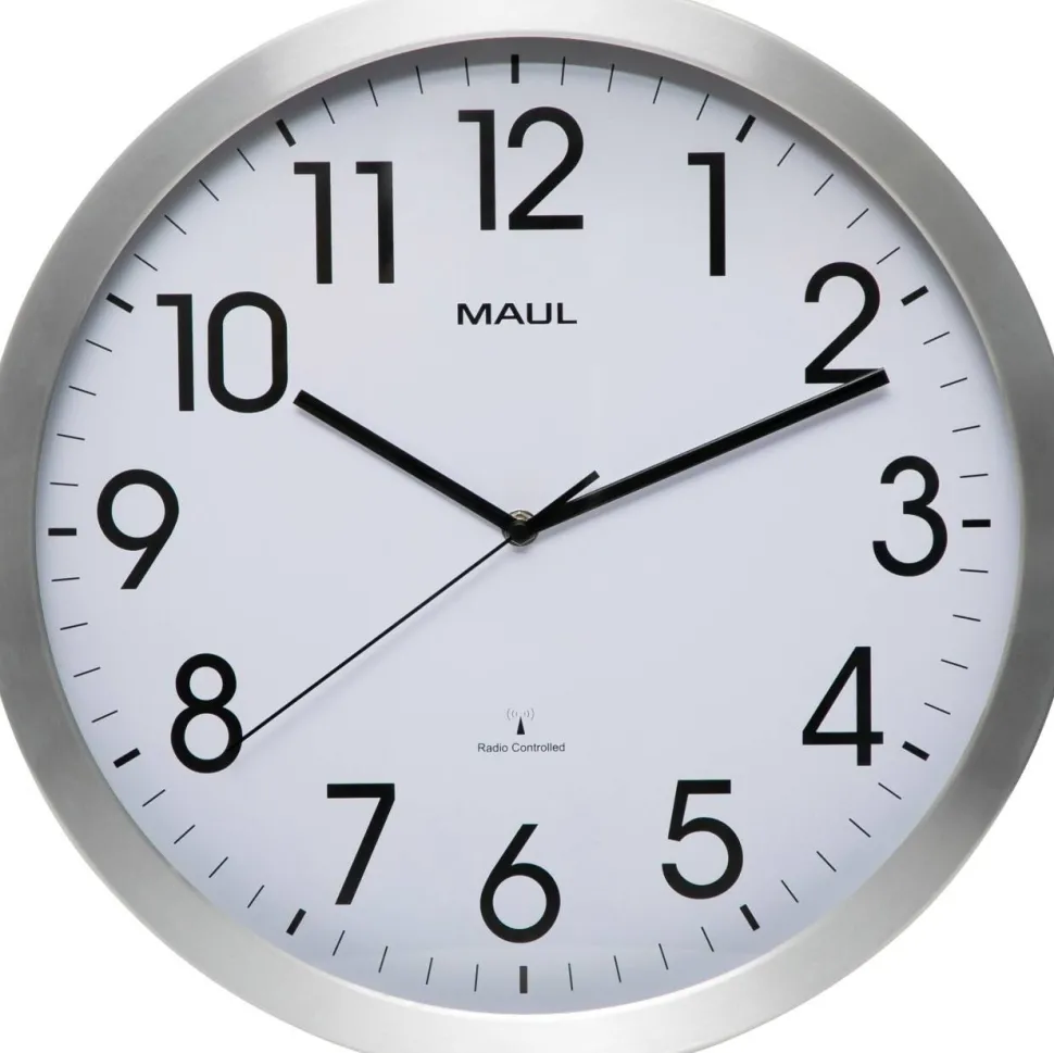Maul MAULmove Analoog Wandklok Wit, zilver 40 x 40 x 40 x 5,1 cm