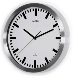 Maul MAULpilot Analoog Wandklok Wit, zilver 30,5 x 30,5 x 30,5 x 4,7 cm