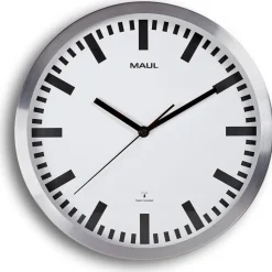 Maul MAULpilot Analoog Wandklok Wit, zilver 30,5 x 30,5 x 30,5 x 4,7 cm