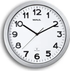Maul MAULstep Analoog Wandklok Wit, zilver 35 x 35 x 35 x 5 cm