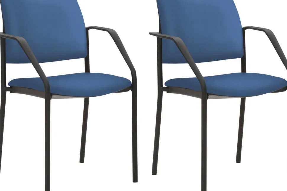mayer sitzmöbel Stapelbare stoel Stof Vaste armleuning Blauw 120 kg 2518 590 x 560 x 830 mm 2 Stuks