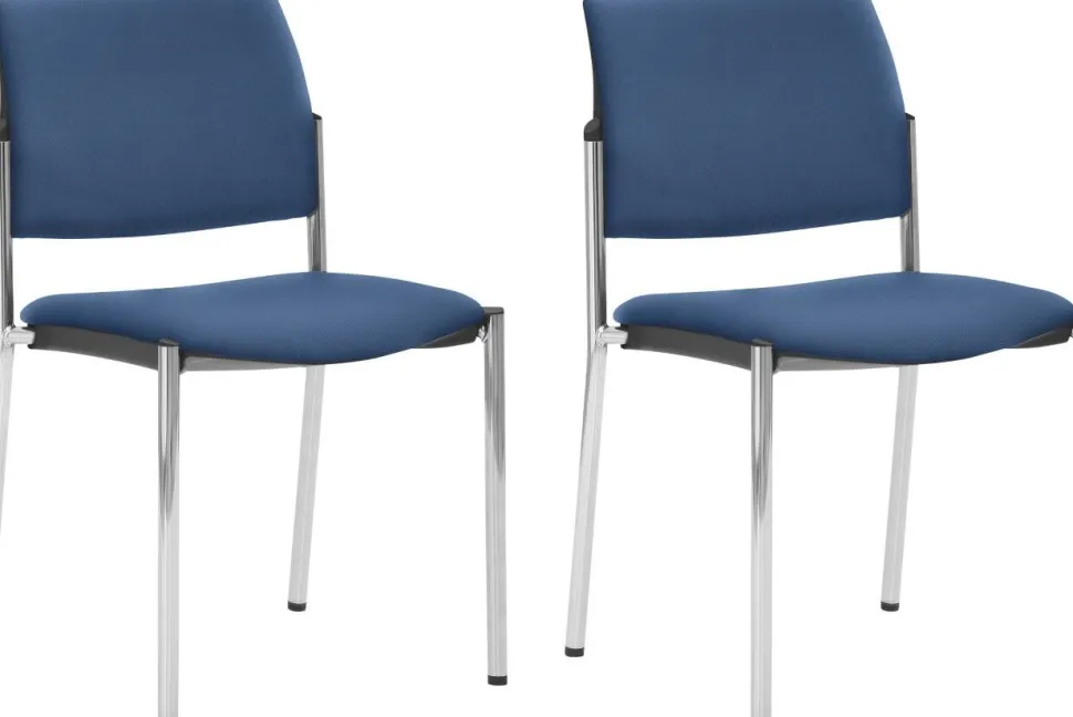 Mayer Sitzmöbel Stapelbare stoel Chroom Stof Zonder armleuning Blauw 120 kg 2518 490 x 560 x 830 mm 2 Stuks