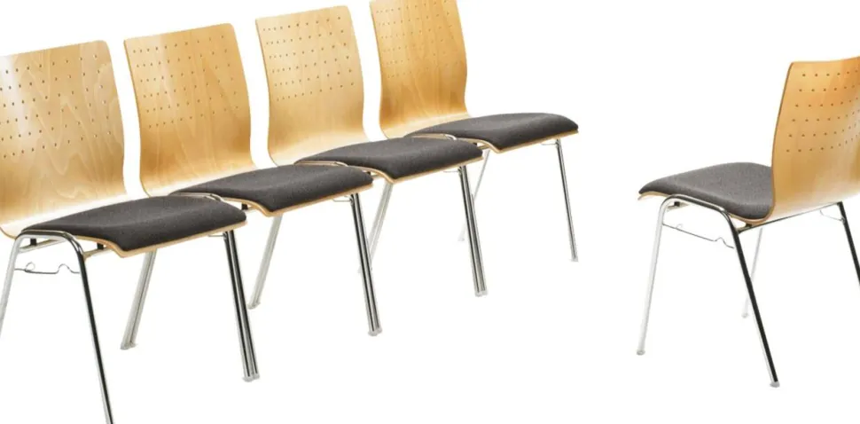 mayer sitzmöbel Stapelbare stoel Chroom Stof Zonder armleuning Antraciet 120 kg 2118 530 x 540 x 830 mm 2 Stuks