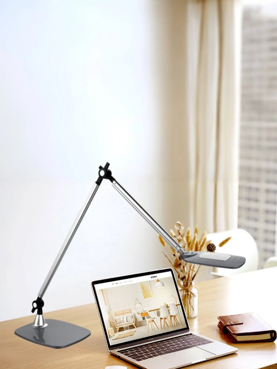 meet powered by PAPERFLOW Jim Bureaulamp LED Zilver, zwart Netstroom 475 x 170 x 530 mm