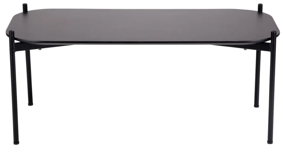 meet powered by PAPERFLOW Rechthoekige bijzettafel Meet Zwart blad Zwart frame 4 poten 1000 x 500 x 400 mm