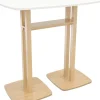 meet powered by PAPERFLOW Rechthoekige hoge tafel met wit MDF-fineerblad en beukenhouten frame Houtig 1140 x 750 x 1100mm