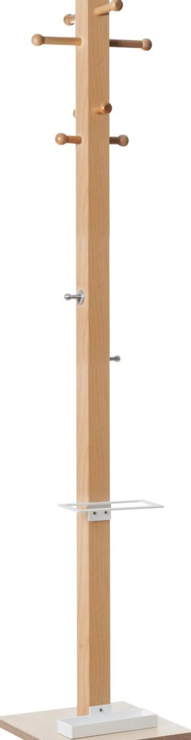 meet powered by PAPERFLOW Vrijstaande kapstok Hout easyCloth 350 x 350 x 1780 mm Beuken, wit
