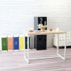 meet powered by PAPERFLOW Rechthoekige Hoge Tafel met Beukenkleurig Melamine Top en Wit Frame easyDesk 1500 x 750 x 1100mm