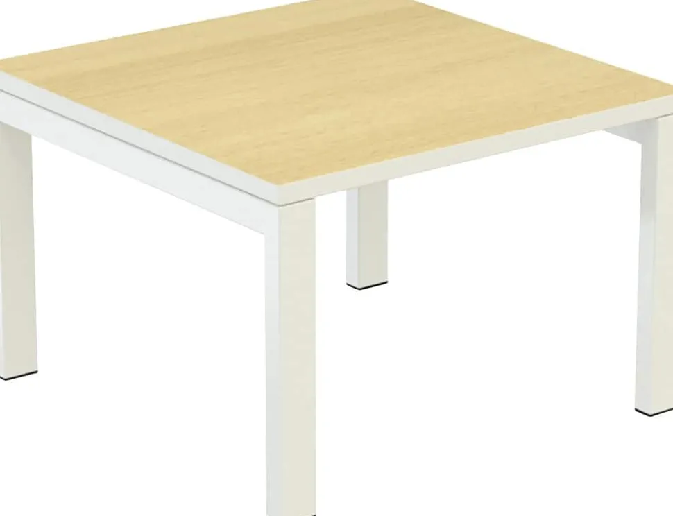 meet powered by PAPERFLOW Vierkante bijzettafel Melamine blad Easy Desk 600 x 600 x 400 mm Bruin, wit