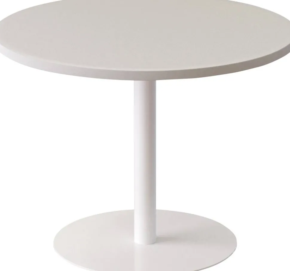 meet powered by PAPERFLOW Bijzettafel met Wit melamine, ABS & stalen blad en frame Easy Desk 800 x 800 x 600 mm