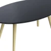 meet powered by PAPERFLOW Ovale bijzettafel Scandi Zwart blad Beuken frame 4 poten 850 x 350 x 500 mm