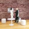 meet powered by PAPERFLOW Ronde vergadertafel met Wit melamine, ABS & gelakt stalen blad en frame Easy Desk 750 x 1150 x 1150 mm