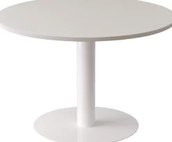 meet powered by PAPERFLOW Ronde vergadertafel met Wit melamine, ABS & gelakt stalen blad en frame Easy Desk 750 x 1150 x 1150 mm