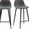 meet powered by PAPERFLOW Bar Stool Grijs met Zwart Poten Pack of 2