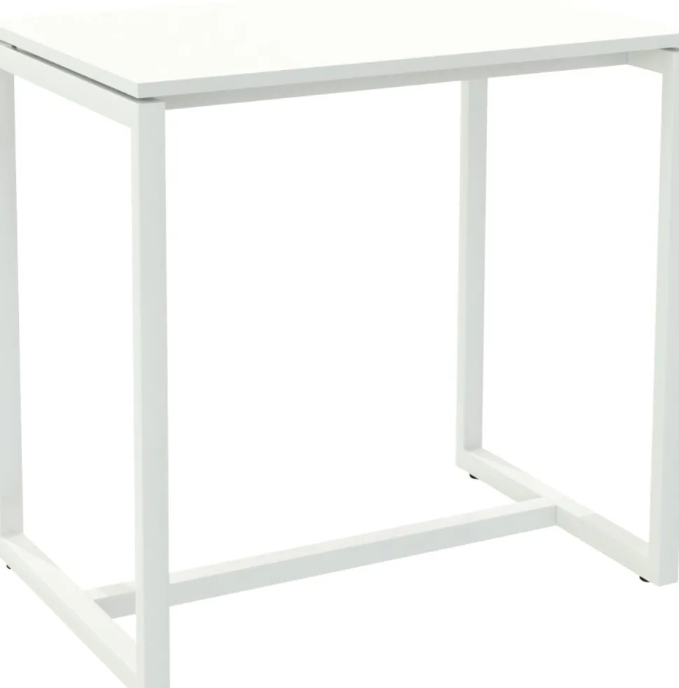 meet powered by PAPERFLOW Rechthoekige Hoge Tafel met Wit Melamine Bovenblad en Wit Frame easyDesk 1140 x 750 x 1100mm