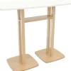meet powered by PAPERFLOW Rechthoekige hoge tafel met wit MDF-fineerblad en beukenhouten frame Houtig 1500 x 750 x 1100mm