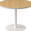 meet powered by PAPERFLOW Bijzettafel met melamine, ABS & stalen blad en frame Easy Desk 800 x 800 x 600 mm Wit, beuken