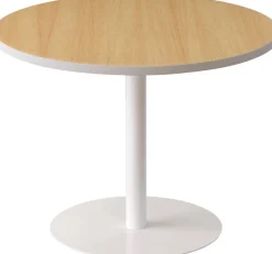 meet powered by PAPERFLOW Bijzettafel met melamine, ABS & stalen blad en frame Easy Desk 800 x 800 x 600 mm Wit, beuken