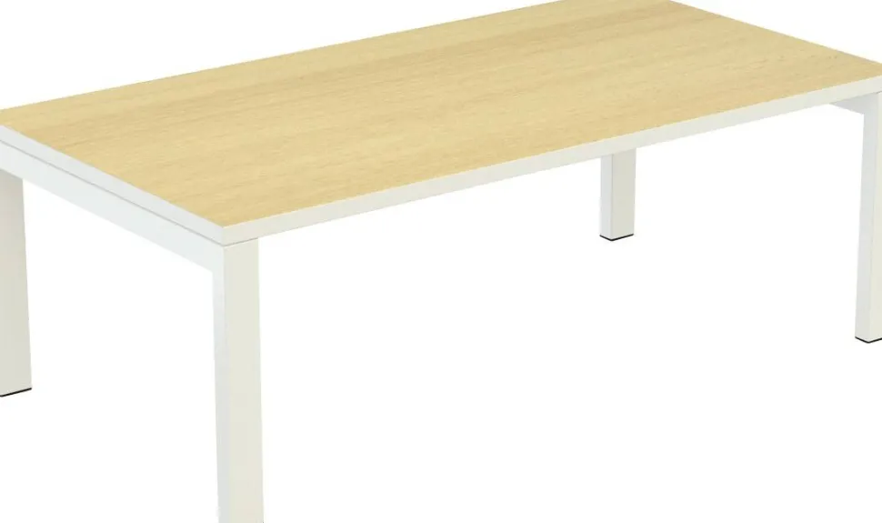 meet powered by PAPERFLOW Rechthoekige bijzettafel Melamine blad en Easy Desk 1140 x 600 x 400 mm Bruin, wit