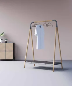 meet powered by PAPERFLOW Kledingrek VBLEND.23.02 1050 x 545 x 1420 mm Hout, metaal Grijs, beuken