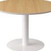 meet powered by PAPERFLOW Ronde vergadertafel met Wit, beuken melamine, ABS & gelakt stalen blad en frame Easy Desk 750 x 1150 x 1150 mm