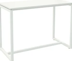 meet powered by PAPERFLOW Rechthoekige Hoge Tafel met Wit Melamine Bovenblad en Wit Frame easyDesk 1500 x 750 x 1100mm