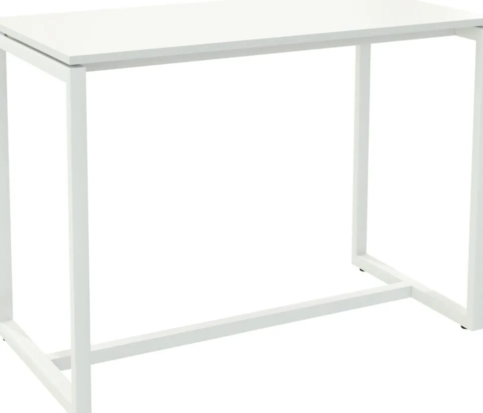 meet powered by PAPERFLOW Rechthoekige Hoge Tafel met Wit Melamine Bovenblad en Wit Frame easyDesk 1500 x 750 x 1100mm