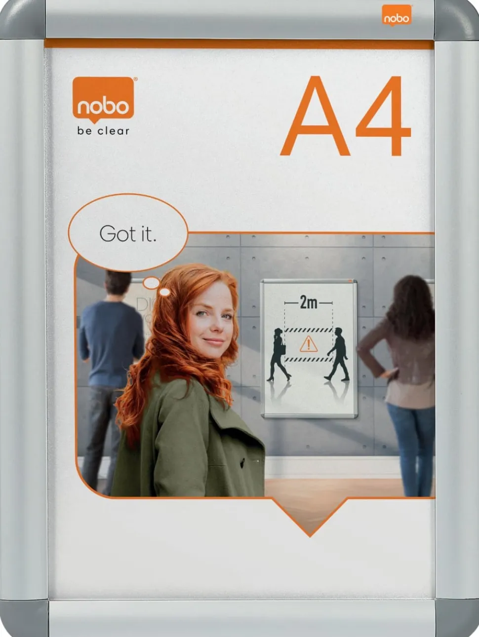 Nobo Premium Plus A4 Kliklijst Zilver 1902214 25 (B) x 1,2 (D) x 34 (H) cm 1902214