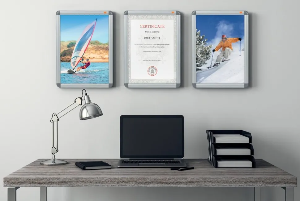 Nobo Premium Plus A4 Kliklijst Zilver 1902214 25 (B) x 1,2 (D) x 34 (H) cm 1902214
