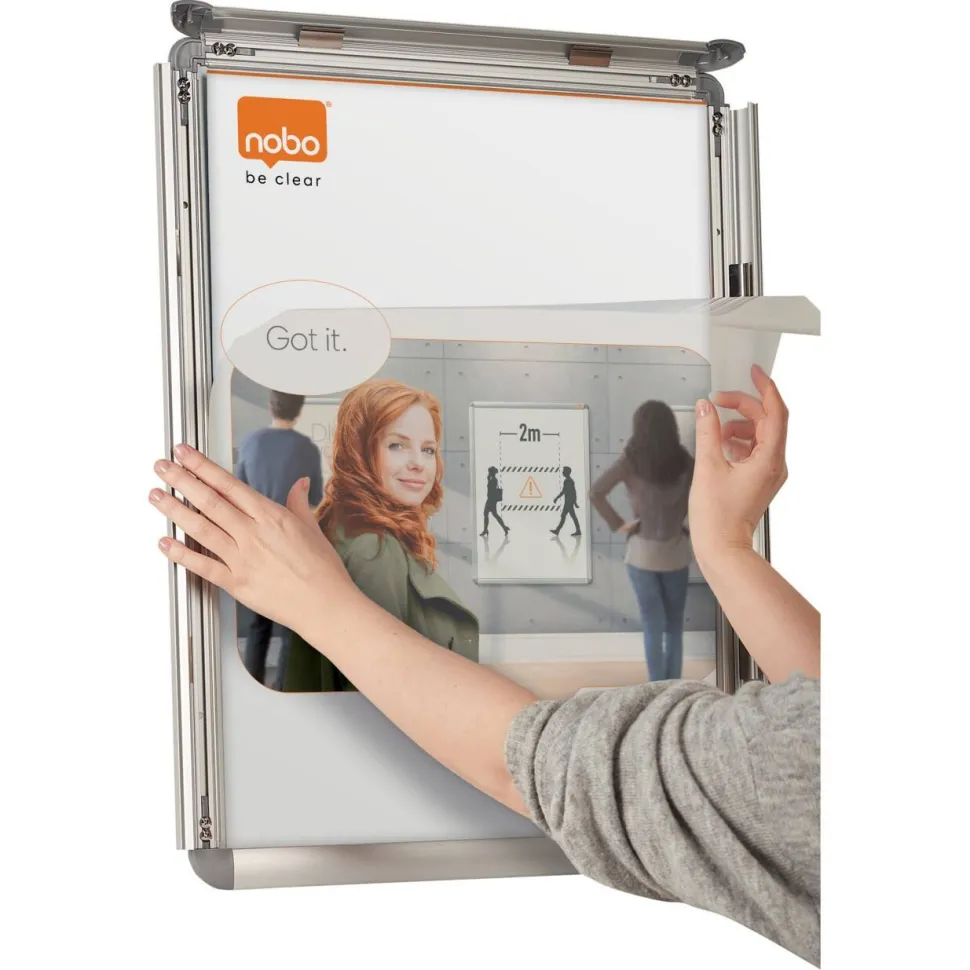 Nobo Premium Plus A1 Kliklijst Zilver 1902211 65 (B) x 3,2 (D) x 90 (H) cm