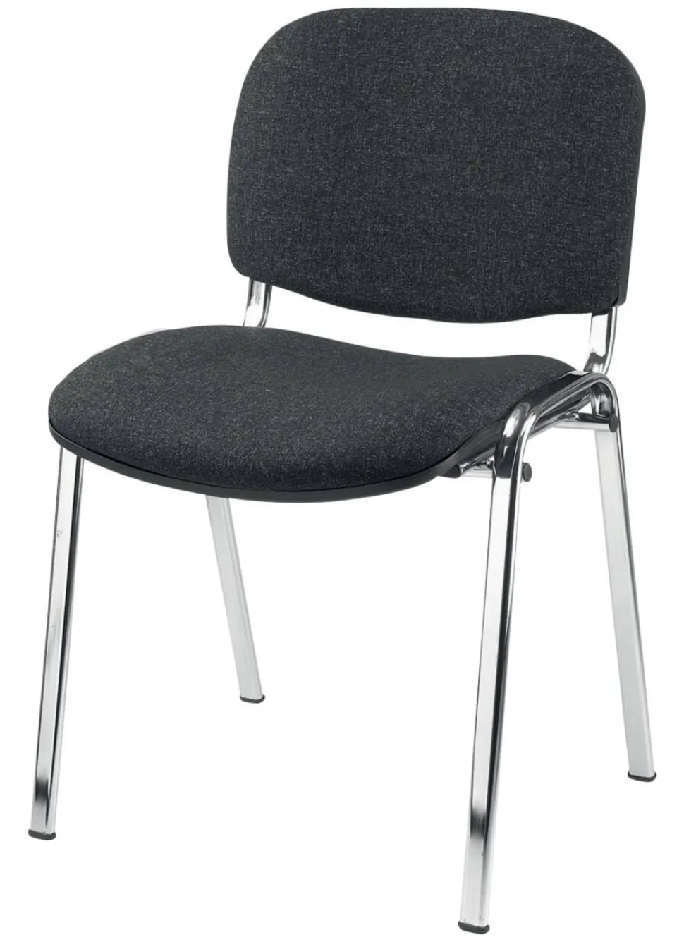 Nowy Styl Bezoekersstoel ISO Plus Stof Zwart Frame Chroom 4 Stuks
