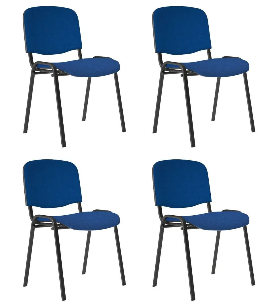 Nowy Styl ISO Plus Bezoekersstoel Stof Optionele armleuning Blauw 110 kg 4 Stuks