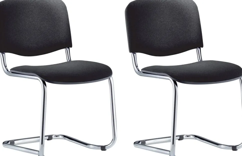 Nowy Styl Iso Swing Bezoekersstoel Stof Zonder armleuning Niet in hoogte verstelbare zitting Zwart 2 Stuks