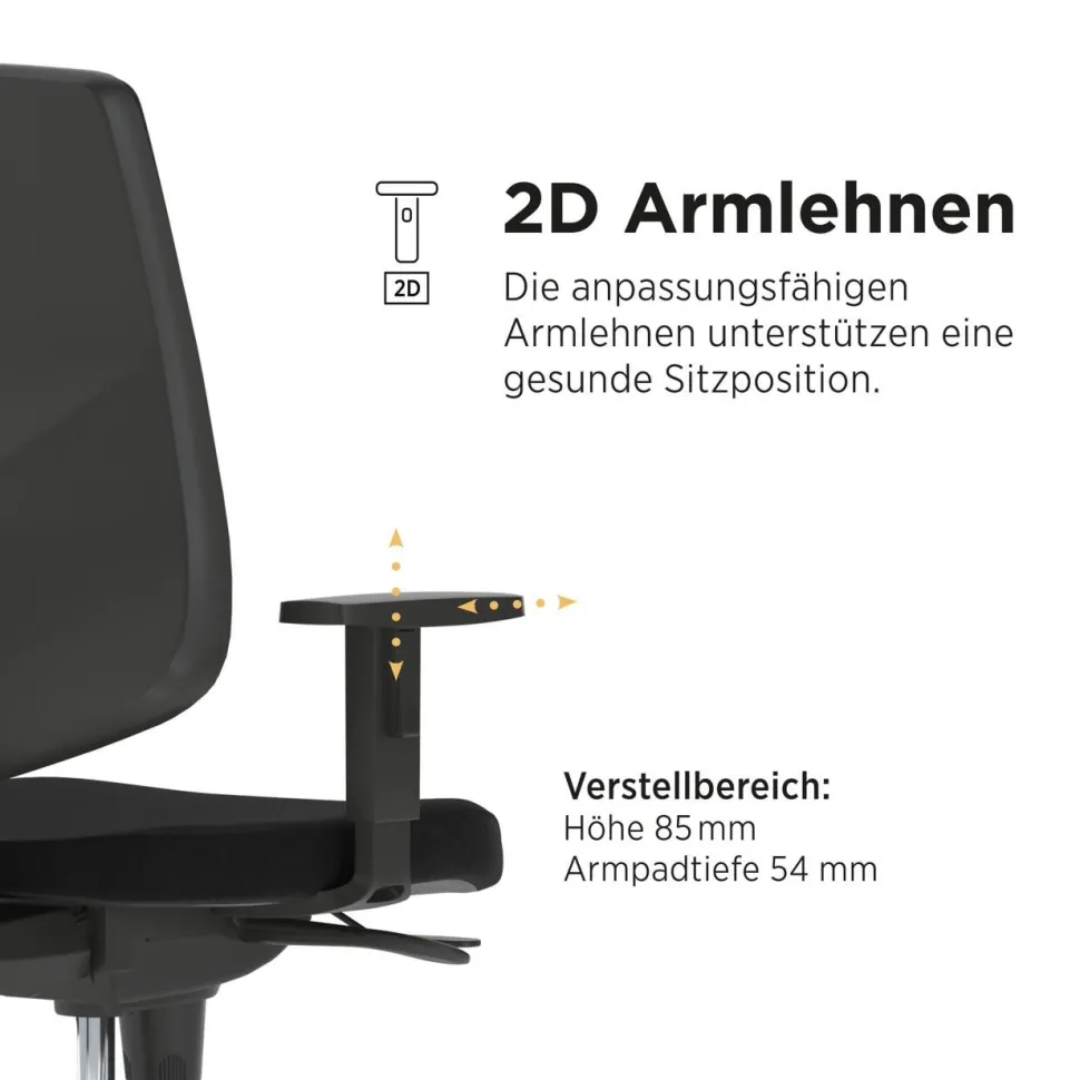 Nowy Styl Nexter Bureaustoel Synchroonmechanisme 2D-armleuning Zwart 110 kg 500 x 676 x 1.210 mm